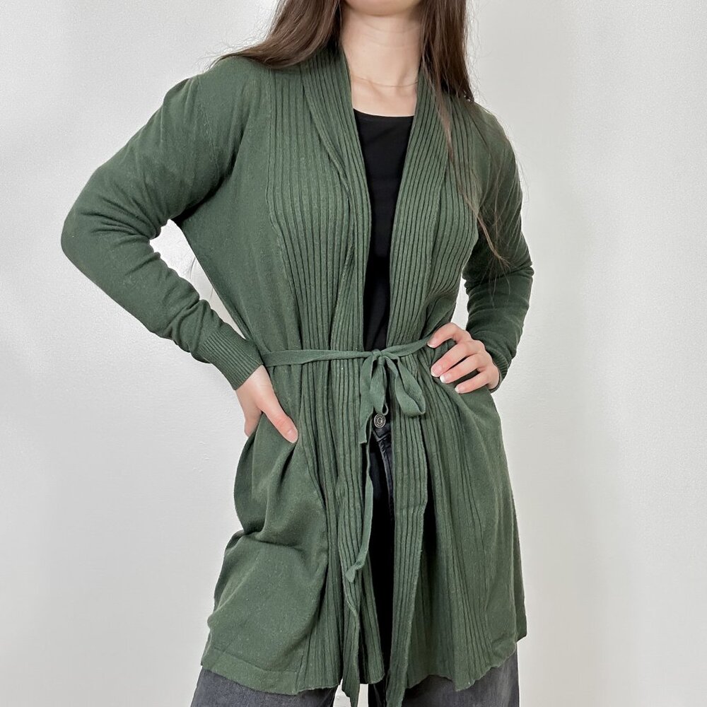 *Inrama Green Cardigan with Tie